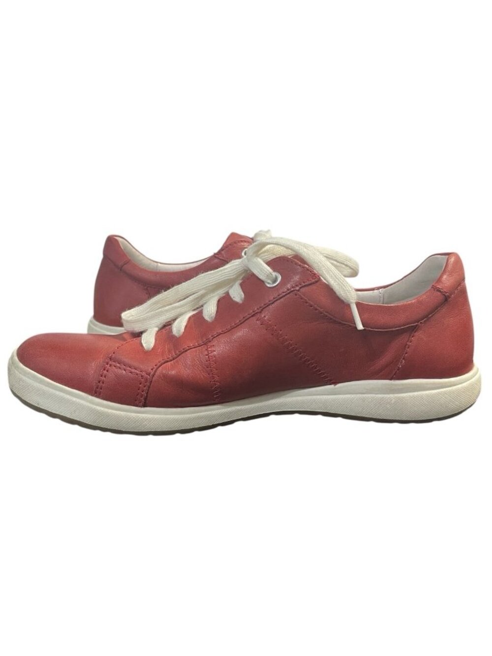 JOSEF SEIBEL Womens Sneaker Size US 7-7.5M, EUR 38 Caren 01 Red Leather Lace Up - Picture 8 of 15